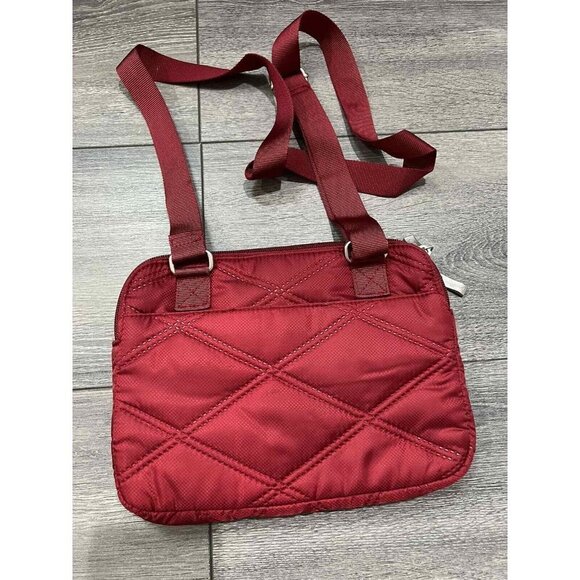 Baggallini Washable Quilted Double Zip Anuline RFID Crossbod Ruby Red - Picture 4 of 5